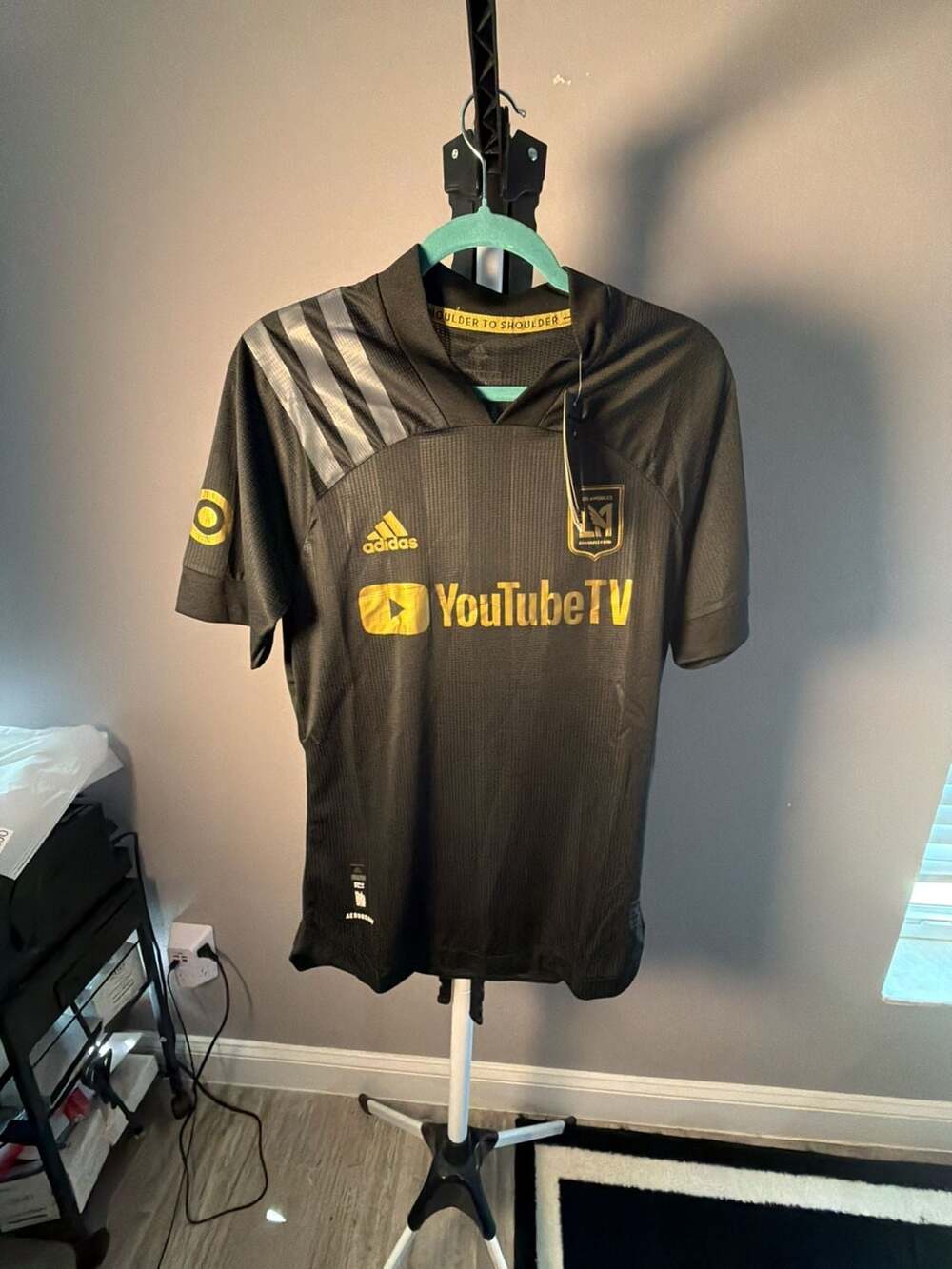 Adidas Los Angeles FC Soccer Jersey Size L Black Gold MLS New with Tags